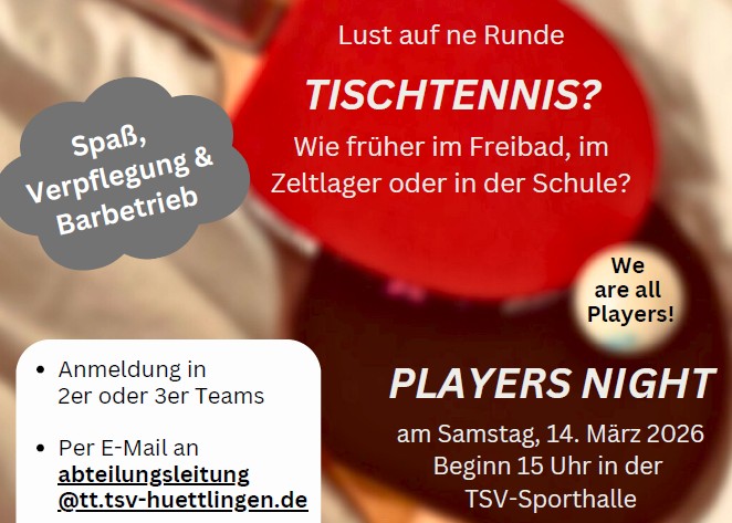 Players Night 2026 – jetzt anmelden
