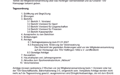 Einladung Mitgliederversammlung 2026